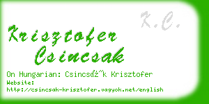 krisztofer csincsak business card